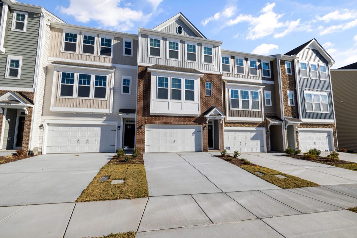 A row of new townhouses